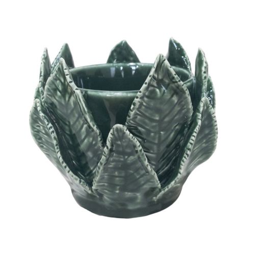 Fairy Portavela Ceramica Hojas 10Cm