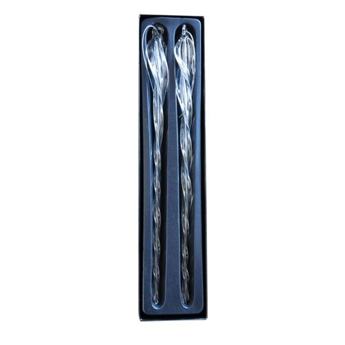 Adorno De Navidad Blanca Set X2 Tornillo Hielo 30Cm