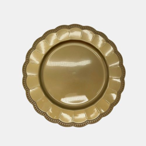 Plato De Sitio Romantico Dorado 33 Cm Kaz Home