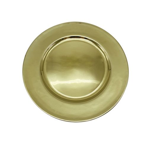 Plato De Sitio Espejo Dorado 33 Cm Kaz Home