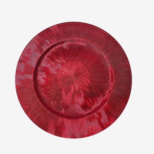 Plato De Sitio Textura Rojo Foil 33 Cm Kaz Home