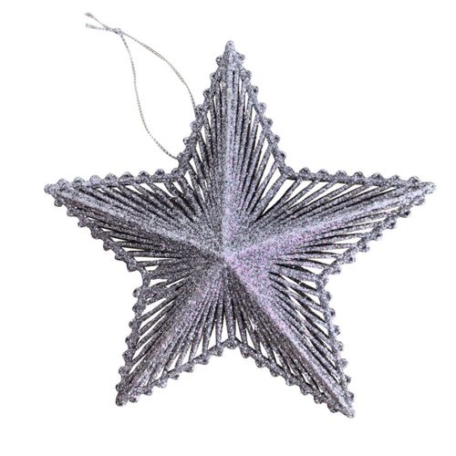 Adorno De Navidad Blanca Estrella Rejas 20Cm