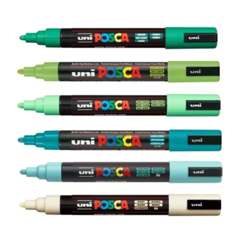 Set-Marcadores-Posca-Punta-5M-X-6-Shade-of-Green