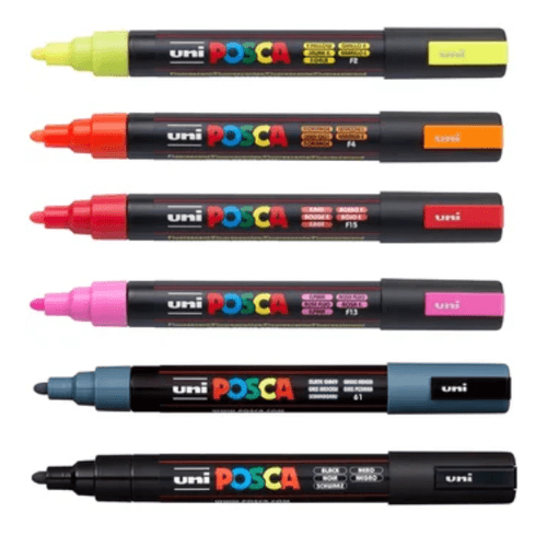 Set Marcadores Posca Punta 5M X 6 Neón