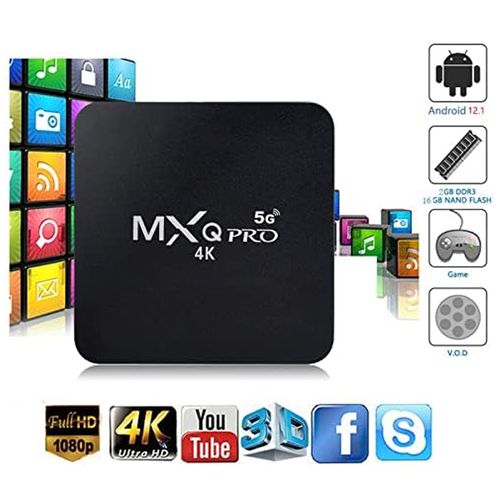 TV BOX SMART MXQ PRO 5G 4K ANDROID AMPLIO WIFI 64GB+4GB QUAD CORE