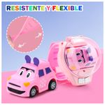 Juego-Reloj-con-Carro-a-Control-Remoto-para-Niños-Rosado