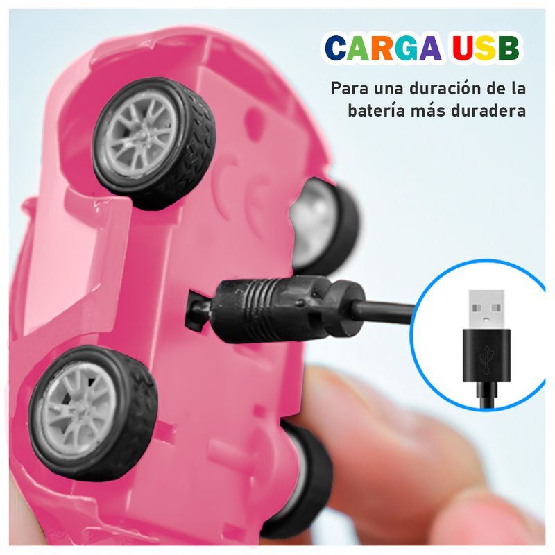 Juego-Reloj-con-Carro-a-Control-Remoto-para-Niños-Rosado