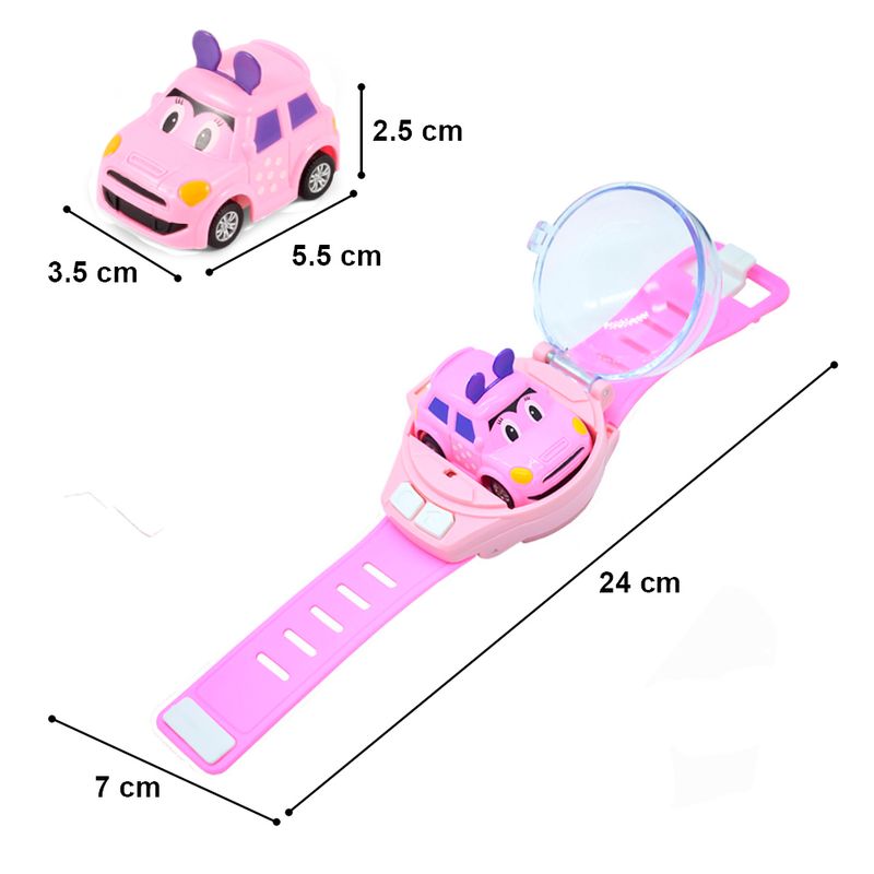 Juego-Reloj-con-Carro-a-Control-Remoto-para-Niños-Rosado