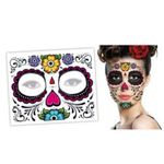 Sticker-Tatuaje-Temporal-Catrina-multicolor-disfraz-Halloween-