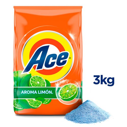 Detergente en Polvo Ace Aroma Limón 3Kg