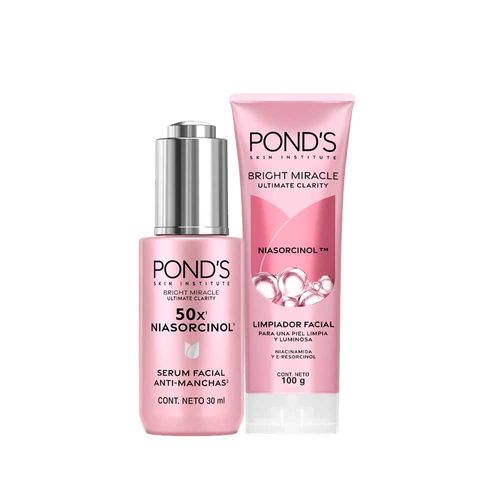 Pack PONDS Bright Miracle Niasorcinol Sérum Antimanchas 30ml + Limpiador Facial 100g