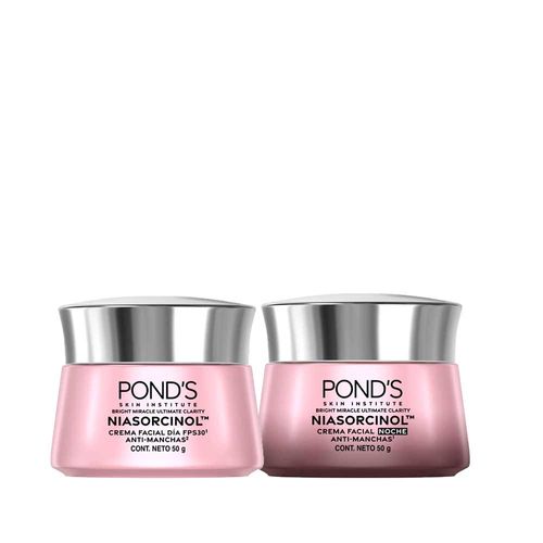 Pack PONDS Bright Miracle Niasorcinol Crema Facial Antimanchas Día FPS30 50g + Crema Facial Noche 50g