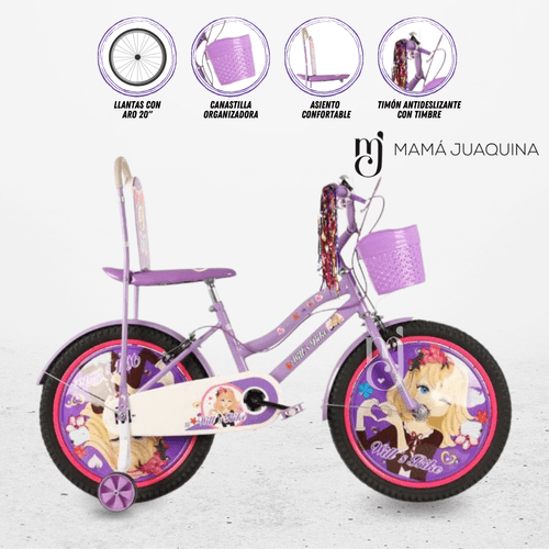 Bicicleta para Niña Aro 20 «HI ROSE» Morado