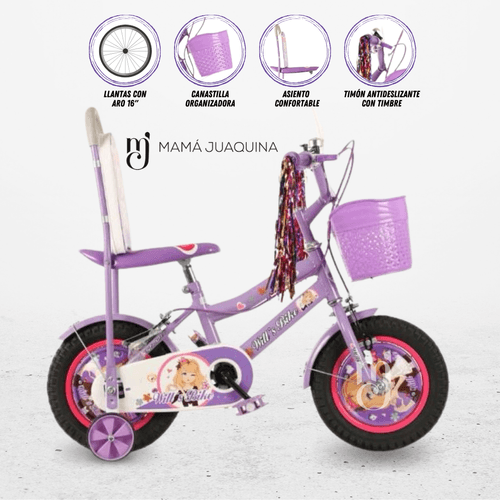 Bicicleta para Niña Aro 16 «HI ROSE» Morado