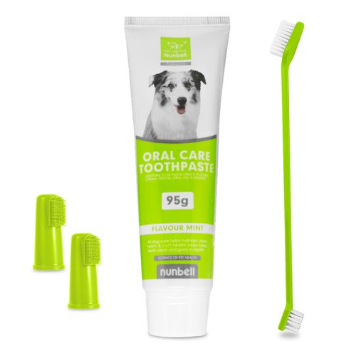 Kit Cepillo + Pasta de Dientes para Perros Verde NB0