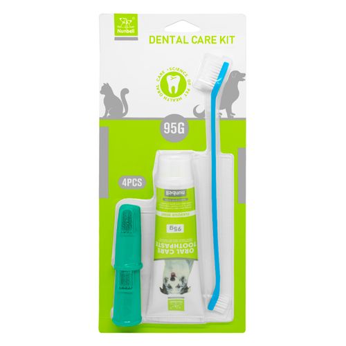 Kit Cepillo + Pasta de Dientes para Perros Turquesa NB0