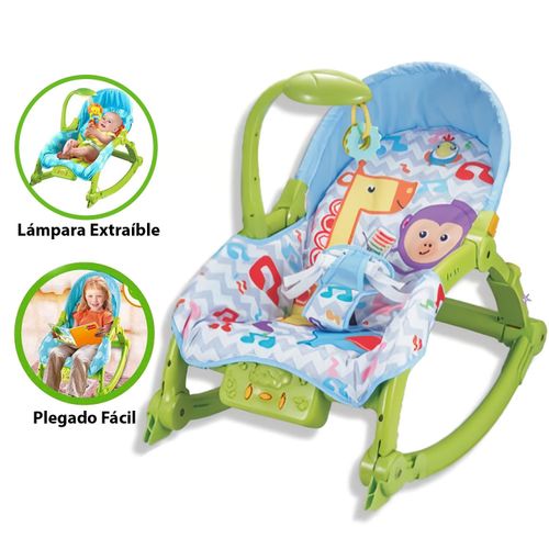 Silla Mecedora Musical ideal con Lámpara y Mesa Verde