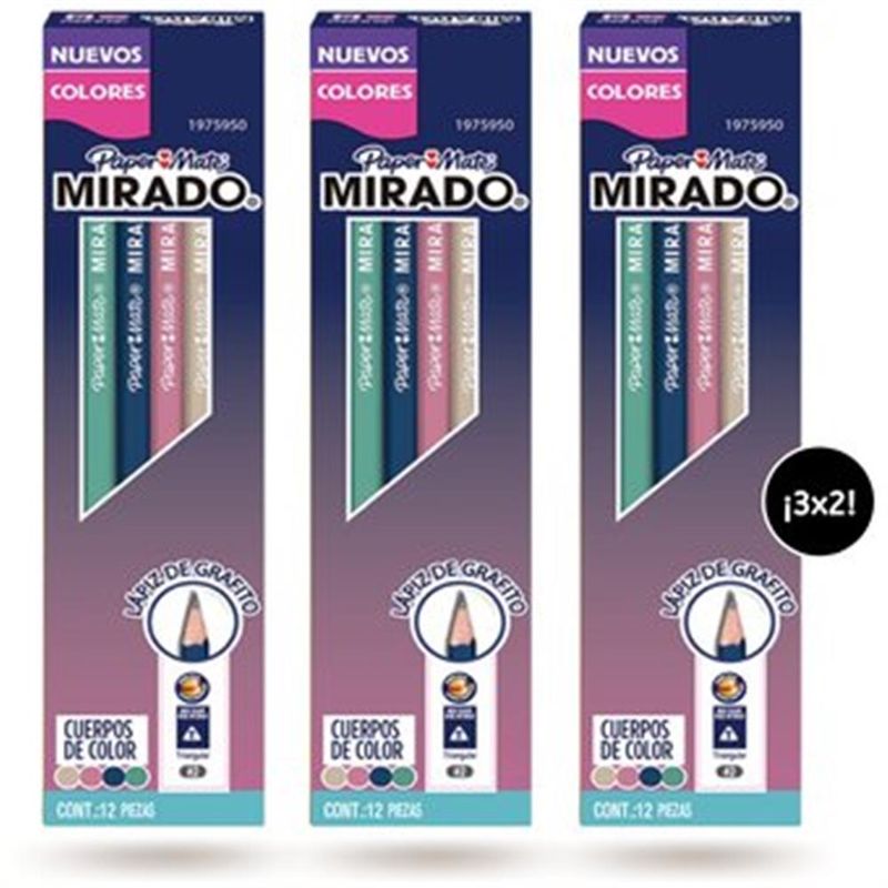 Pack-3x2-Lapiz-Triangular-N°2-Hb-Paper-Mate-Mirado-Pastel