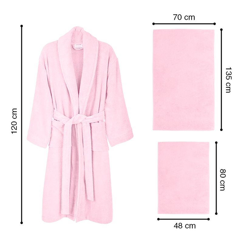 Set-de-Batas-Salidas-de-Baño-y-Toallas-Rosado-y-Beige-XZ1