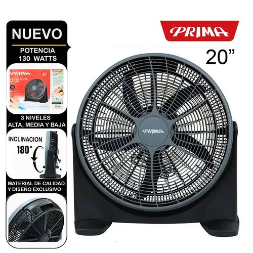 Ventilador Prima YL-2020P Box Recirculante 20" 130 Watts Negro