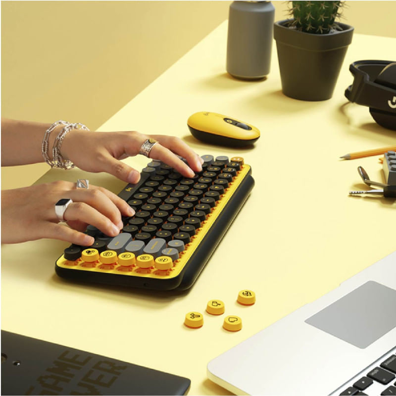 Teclado-y-Mouse-Logitech-Pop-Keys-Multi-Device-Amarillo