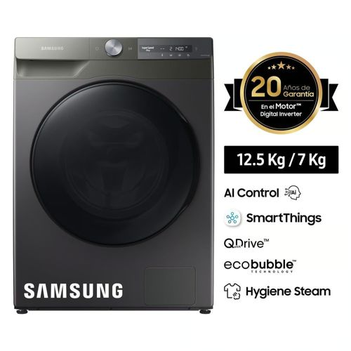 Lavaseca Samsung 12.5 kg / 7 kg con AI Control, SmartThings, Eco Bubble y QuickDrive WD12T704DBN/PE