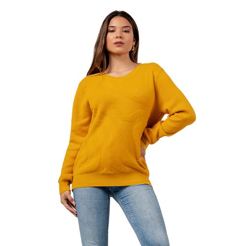 Sueter Polera Mujer de Cashemira Color Amarillo