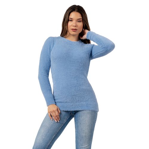 Polera Básico y Suave de Angora Color Celeste