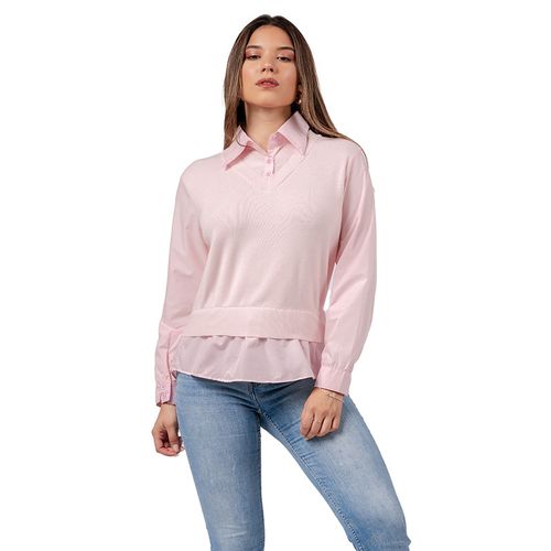 Chompa Camisero 2 en 1 Color Palo Rosa