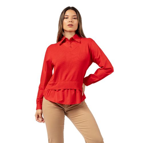 Chompa Camisero 2 en 1 Color Rojo