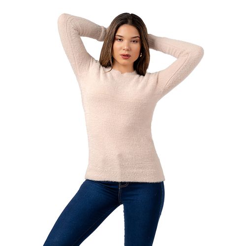 Polera Básico y Suave de Angora Color Crema