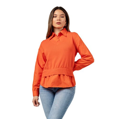 Chompa Camisero 2 en 1 Color Naranja