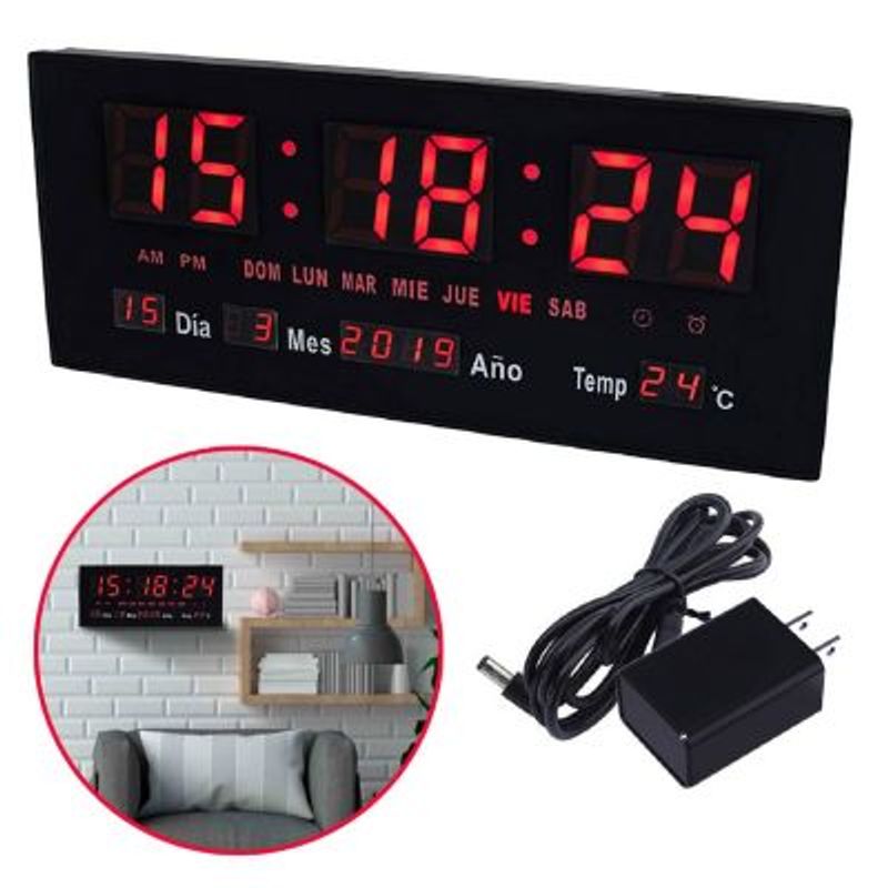 Reloj-Digital-Led-Pared-Alarma-Calendario-Temperatura