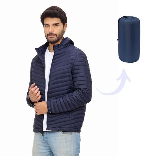 Casaca Impermeable Hombre Capucha Desmontable Color Marino