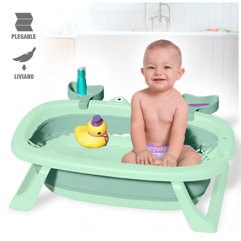 Bañera-Plegable-para-Bebes-Tina-de-Baño-Cangrejo-WI5-Verde