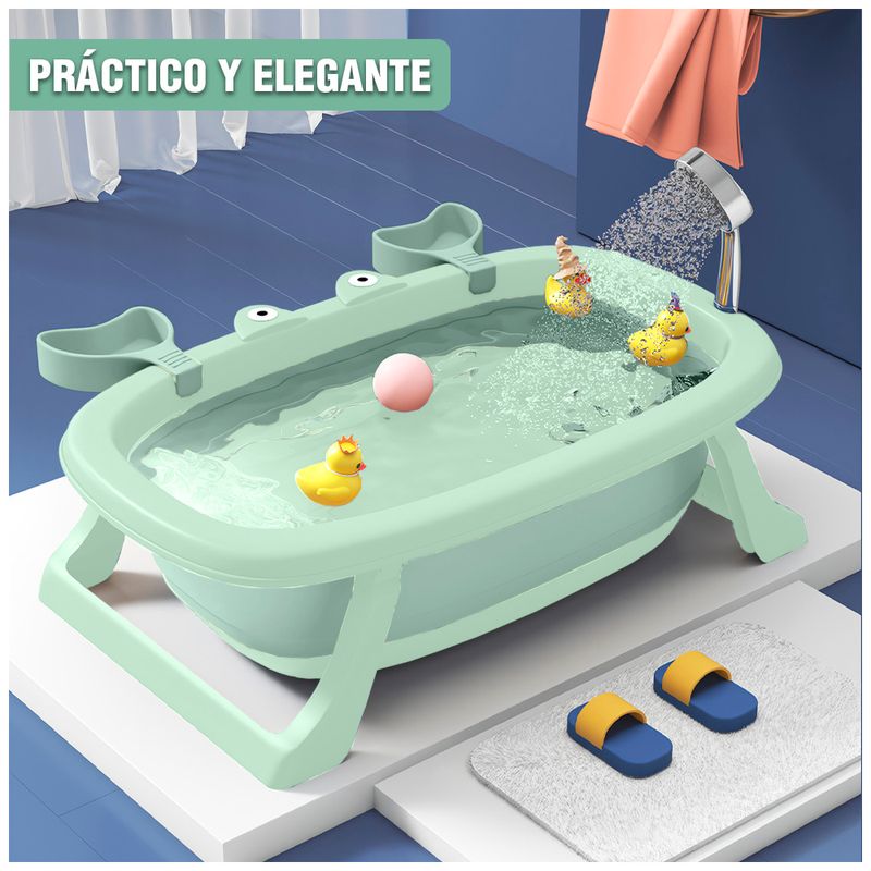 Bañera-Plegable-para-Bebes-Tina-de-Baño-Cangrejo-WI5-Verde