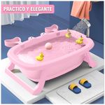 Bañera-Plegable-para-Bebes-Tina-de-Baño-Cangrejo-WI5-Rosado