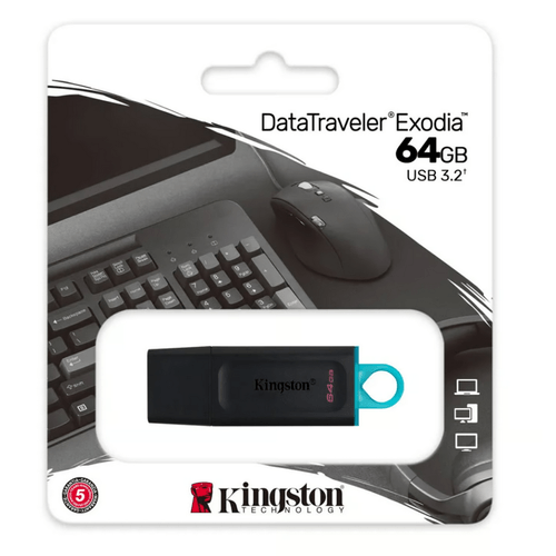 MEMORIA USB KINGSTON EXODIA 64GB NEGRO-CELESTE