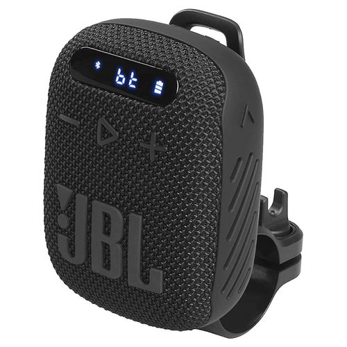 JBL Parlante Bluetooth portátil Wind3 y radio sintonizador FM para manillar de bicicleta (MUNDO ELEC