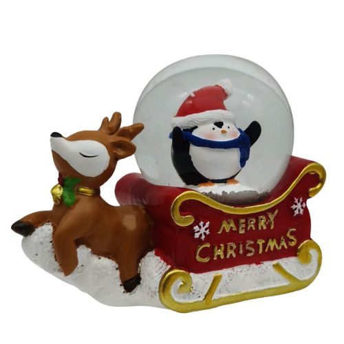 Adorno De Navidad Bola De Nieve Trineo Pinguino 4.5 Cm Kaz Home