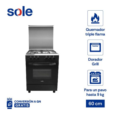 Cocina de Pie Sole a Gas 4 Quemadores Bahamas 4h 60cm Cosol039