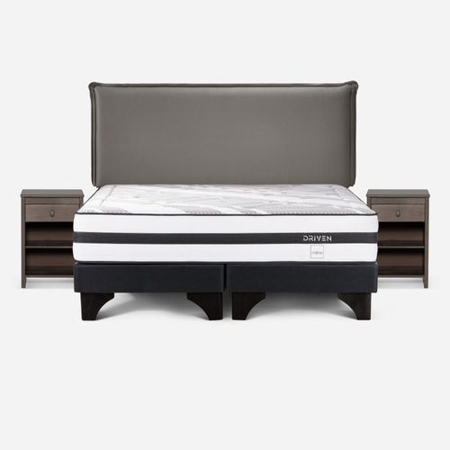 Cama Rosen Eur Driven Queen Maurice + 2 Velador Gris