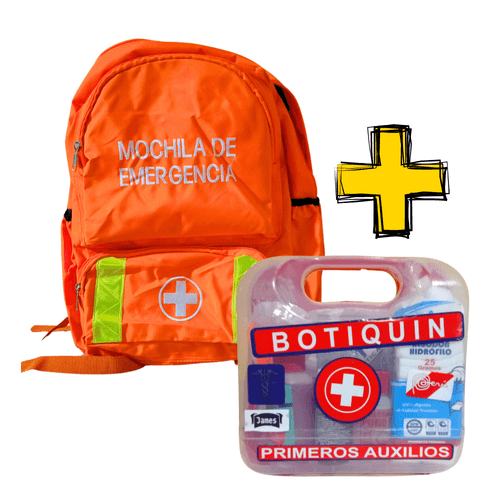 Mochila De Emergencia 30L Con Cinta Reflectiva + Botiquín