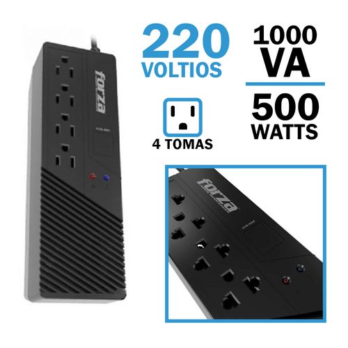 Estabilizador Forza FVR-1012 Voltaje 1000VA / 500W 4 Salidas