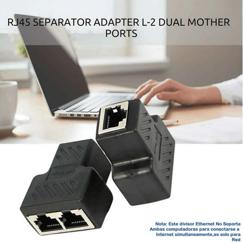 adaptador RJ45 1 a 2 Formas de doble puerto CAT5 / 6 cable Ethernet