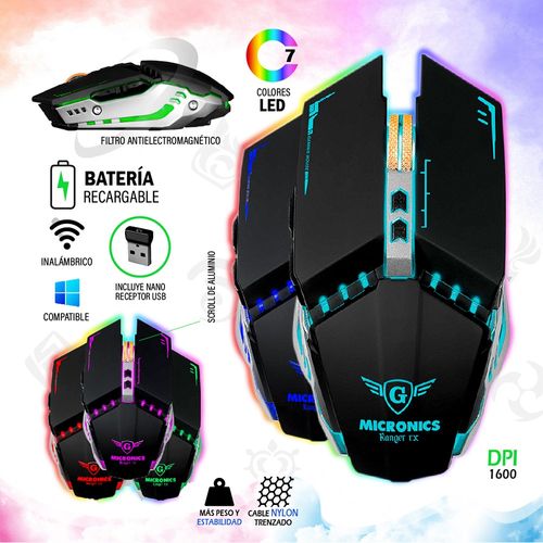 Mouse Gamer Ranger RX Inalámbrico Recargable