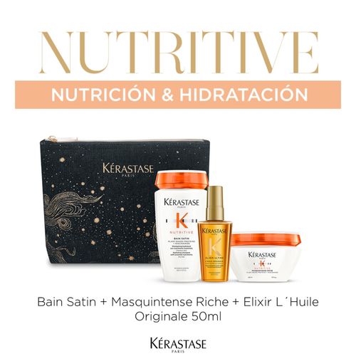 Kerastase pack nutritive para cabellos secos shampoo + mascarilla