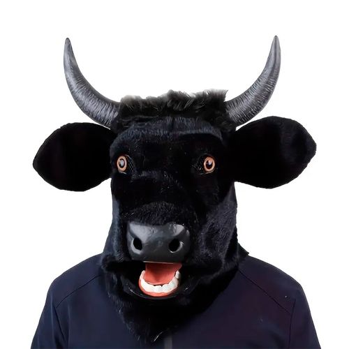 Máscara de Cabeza de Toro Fursuit Realista para Halloween y Cosplay