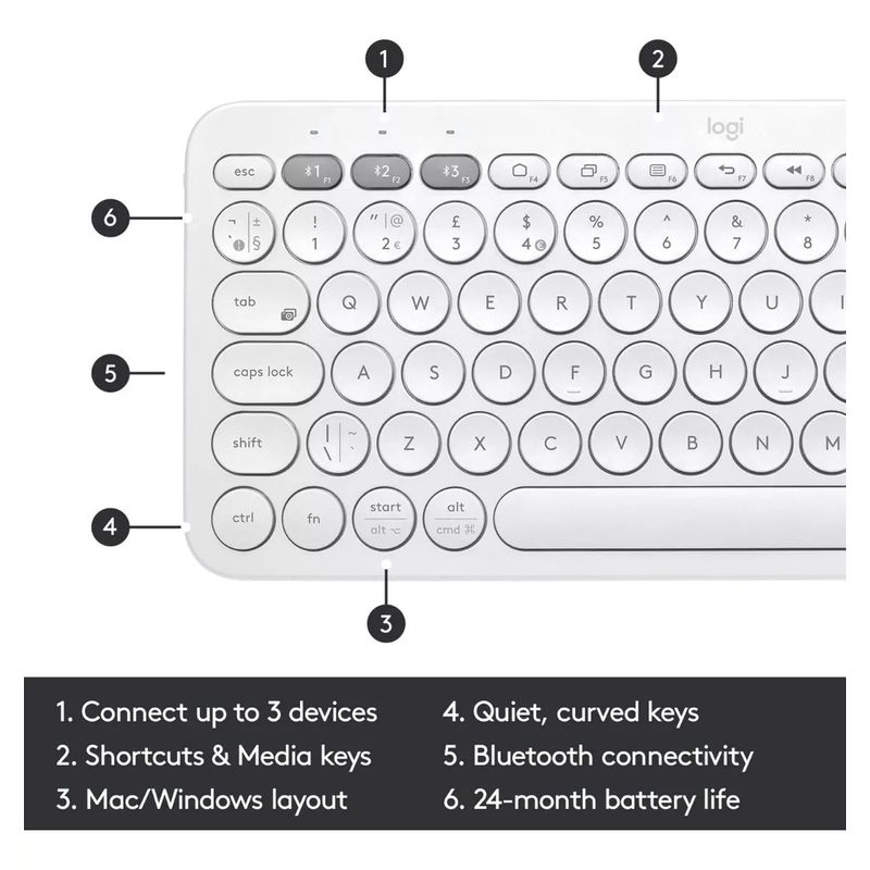 Teclado-Logitech-Pebble-Keys-2-K380s-inalambrico-Bluetooth-Multidispositivo-Blanco