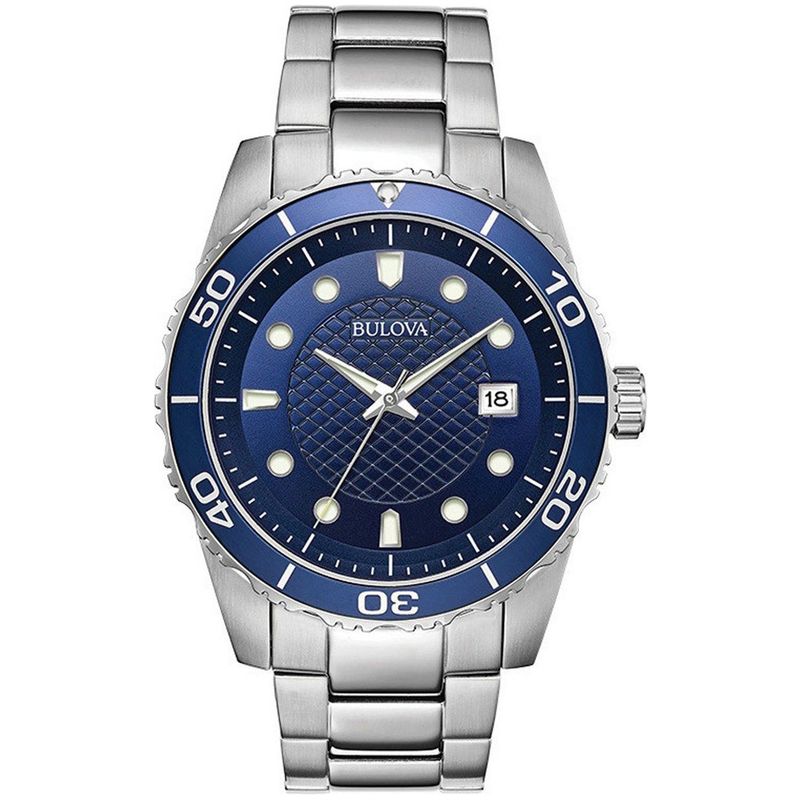 Reloj-Bulova-98A194-Fecha-Acero-Inoxidable-Plateado-Dial-Azul